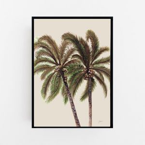 Palm Breeze Duo in Ivory Wall Art Print | by Pick a Pear | Canvas