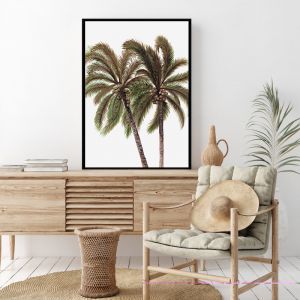 Palm Breeze Duo in White Fine Art Print | by Pick a Pear | Framed