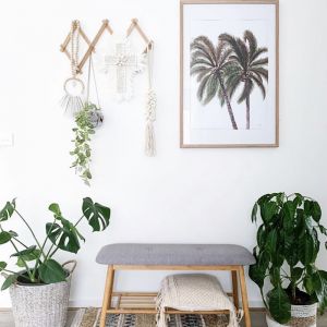 Palm Breeze Duo in White Wall Art Print | by Pick a Pear | Unframed