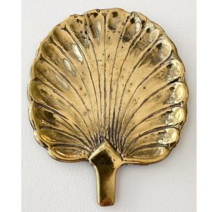 Palm Fan Brass Trinket Dish