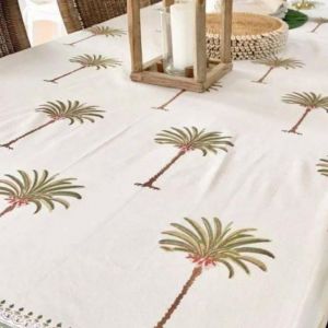 Palm Tree Green Tablecloth | Round 220cm