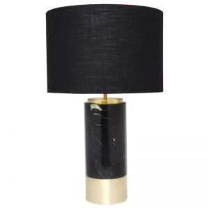 Paola Marble Table Lamp | Black w Black Shade
