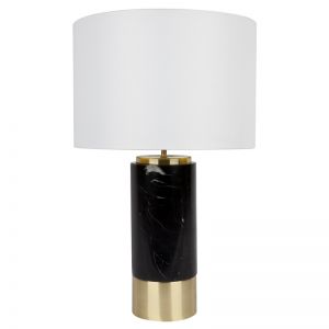 Paola Marble Table Lamp | Black w White Shade