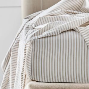 Parish Fitted Sheet | Natural & White