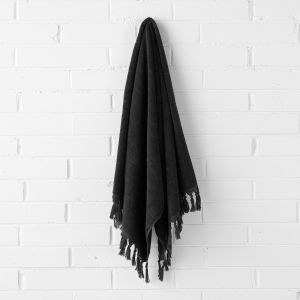 Paros Bath Towel | Black | by Aura Home