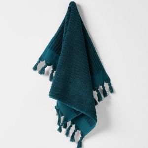 Paros Rib Hand Towel | Indian Teal | by Aura Home