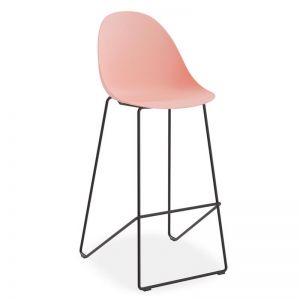 Pebble Stool Soft Pink Shell Seat | 65cm