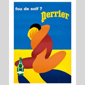 Perrier Fou De Soif by Bernard Villemot  | Unframed Art Print
