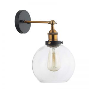 PESINI Wine Glass Wall Light | Clear with Antique Brass Highlight