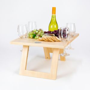 Pine Folding Wine Table - 4 Glass