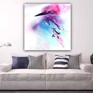Pink and Blue Birdie | Canvas Print | Antuanelle