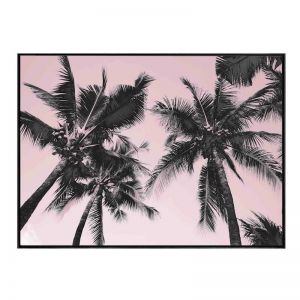 Pink Fronds | Framed Canvas Print