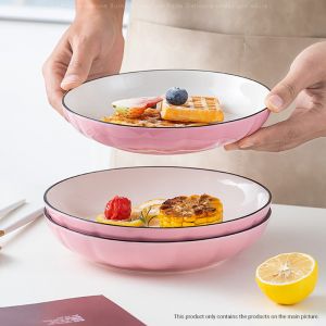 Pink Japanese Style Ceramic Dinnerware | Set of 6
