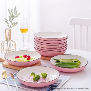 Pink Japanese Style Ceramic Dinnerware | Set of  8