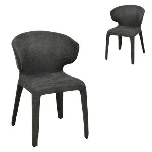 Pollard Fabric Dining Chair | Set of 2 | Charcoal Grey