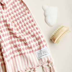 Pom Pom Turkish Bath Towel | Pale Pink