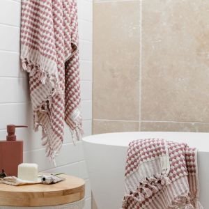 Pom Pom Turkish Bath Towel | Pale Pink
