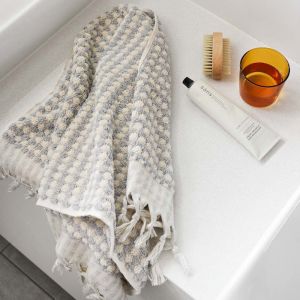 Pom Pom Turkish Hand Towel | Pale Grey