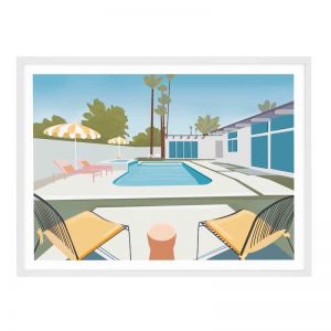 Poolside Hotel | Framed Art Print