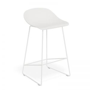 Pop Stool White Frame and Shell Seat