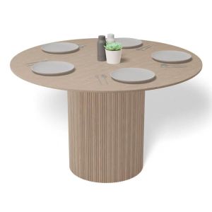 Poppy Round Dining Table | 120cm | Natural Ash Tabletop with Natural Base
