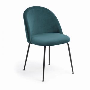 Ivonne Velvet Chair | Teal with Black Legs