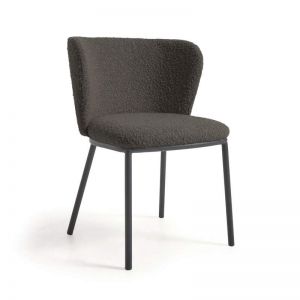 Ciselia Dining Chair | Black Boucle Fabric