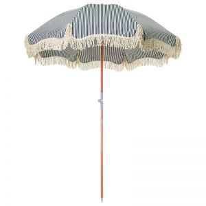 Premium Beach Umbrella-Laurens Navy Stripe