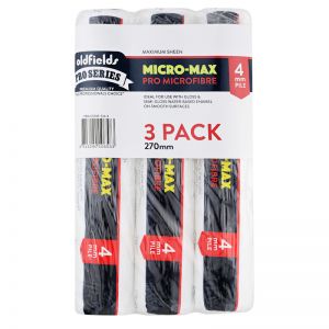 Pro Series Maximum Sheen Microfibre Paint Roller | 4mm NAP - 270mm | 3 pack