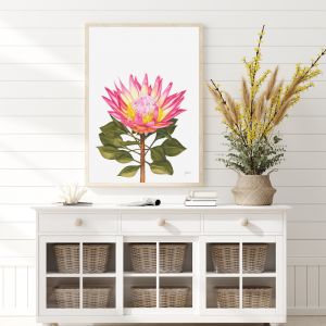 Protea 1 Living Fine Art Print | by Pick a Pear | Framed