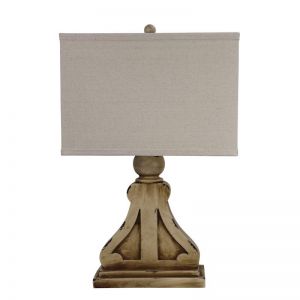 Provence Wood-Tone Resin Table Lamp