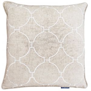 QUINNS Hampton Link Linen Cushion Cover | White | 50x50cm