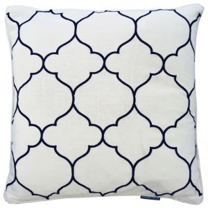QUINNS Trellis Cushion Cover | Dark Blue & White | 50x50cm