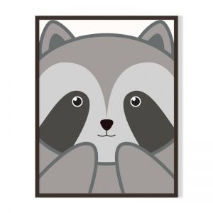 Raccoon Face | Framed Print by Little Laneway