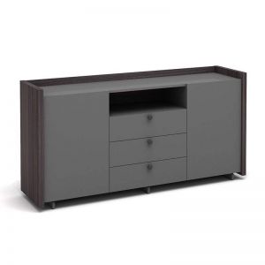 RADDIX Credenza Cabinet 160cm - Brown & Iron Grey