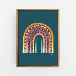 Rainbow Warrior in Sunset Teal Wall Art Print | by Pick a Pear | Canvas