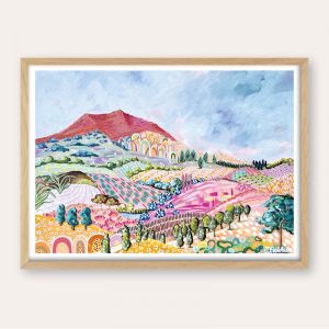 Red Rock Mountain | Abstract Landscape | UNFRAMED Fine Art Print