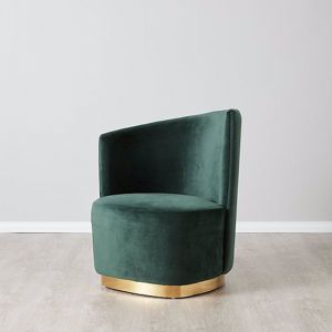 Reina Occasional Chair | Velvet | Pine Green | Left Apex