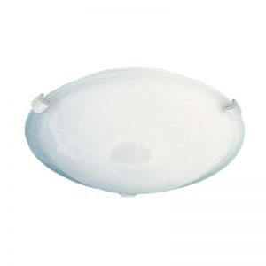 Remo 30cm Clips Alabaster Oyster Ceiling Light White