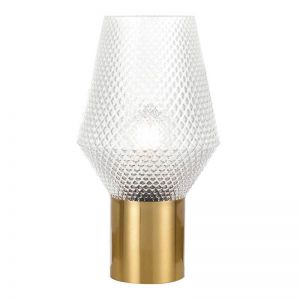 Rene Table Lamp | Clear and Antique Gold | Retro Lighting