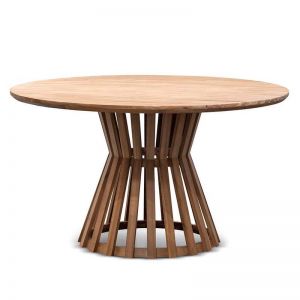 Renzo 1.35m Round Outdoor Dining Table - Natural Light