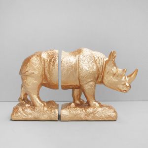 Rhino Bookends | Gold