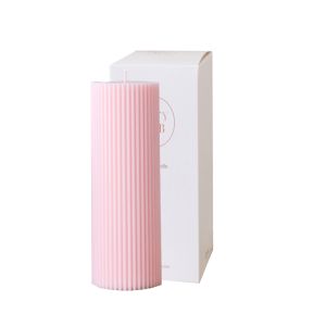 Ribbed Pillar Candle | Prosecco and Rose | Various Sizes