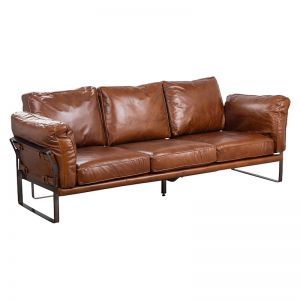 Ricardo 3 seater Leather Sofa | Havana Brown | Schots