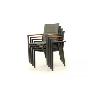 Roberto Stackable Outdoor Dining Chair | Black | Set of 4
