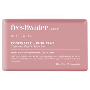 Rosewater + Pink Clay Cleansing Body Bar | 200g