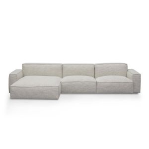 Roshil Left Chaise Fabric Sofa | Fog Grey