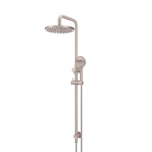 Round Combination Shower Rail 200mm Rose, Three Function Hand Shower | Champagne | MZ0704-CH