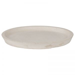 Round Concrete Saucer | 30cm | Milky White