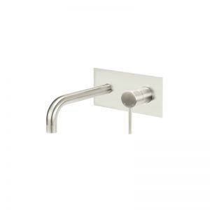 Round Wall Bath Mixer & Curved Spout | Brushed Nickel | MC05-PVDBN
